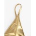 Women Triangle Bronzing Solid Color Thong Bikini