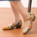  Vintage Oil Painting Fresh Color Print Leather Low Heels Buckle Mary Jane Shoes