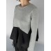 Contrast Patchwork Asymmetrical Long Sleeve Crew Neck Sweatshirt